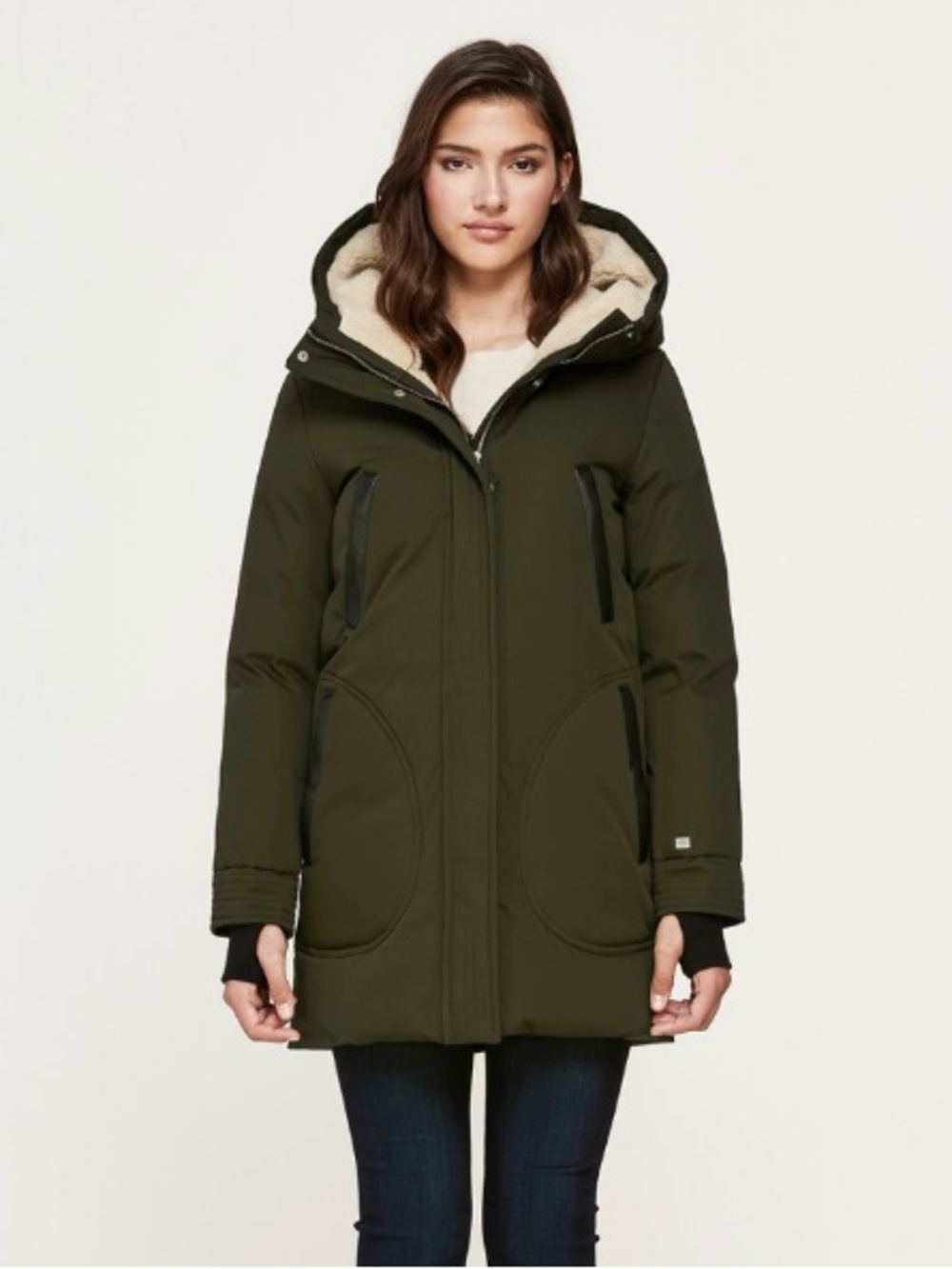 Soia & Kyo Saundra Mid-Length Classic Down Coat Winter Jacket Green Small